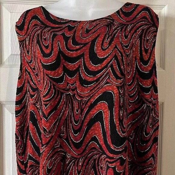 Studio C Tops - Studio C Plus Blouse Women's 22W Plus Sleeveless Red Black White Pullover Light